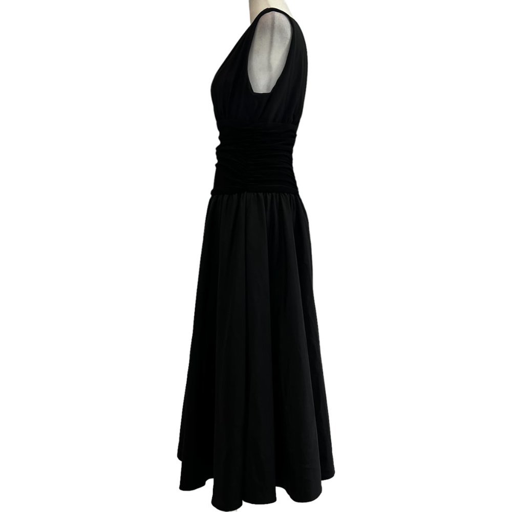 Jessica Howard Evening Black V-Neck A-Line Dress Size 10 - Picture 3 of 8